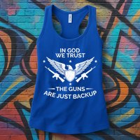 God And Guns Funny Gift Patriotic In God We Trust Pro Gun Gift Womens Tank Top