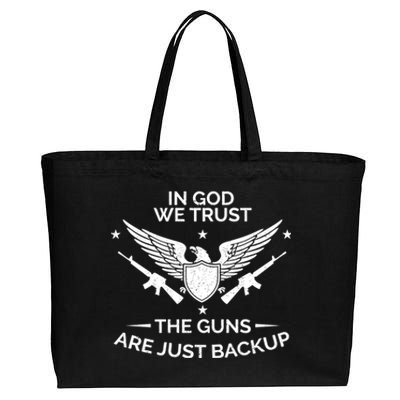 God And Guns Funny Gift Patriotic In God We Trust Pro Gun Gift Cotton Canvas Jumbo Tote