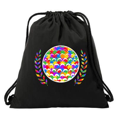 Golf Autism Golf Awareness Acceptance Golfers Tee Gift Drawstring Bag