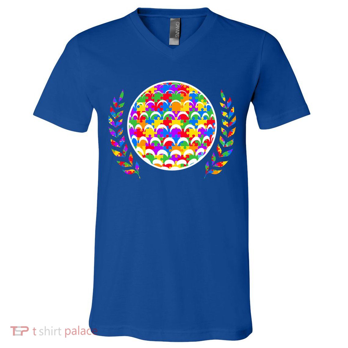 Golf Autism Golf Awareness Acceptance Golfers Tee Gift V-Neck T-Shirt