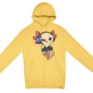 Gaming Axolotl Gamers  Kawaii Video Game  Premium Pullover Hoodie