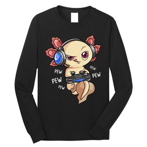 Gaming Axolotl Gamers  Kawaii Video Game  Long Sleeve Shirt