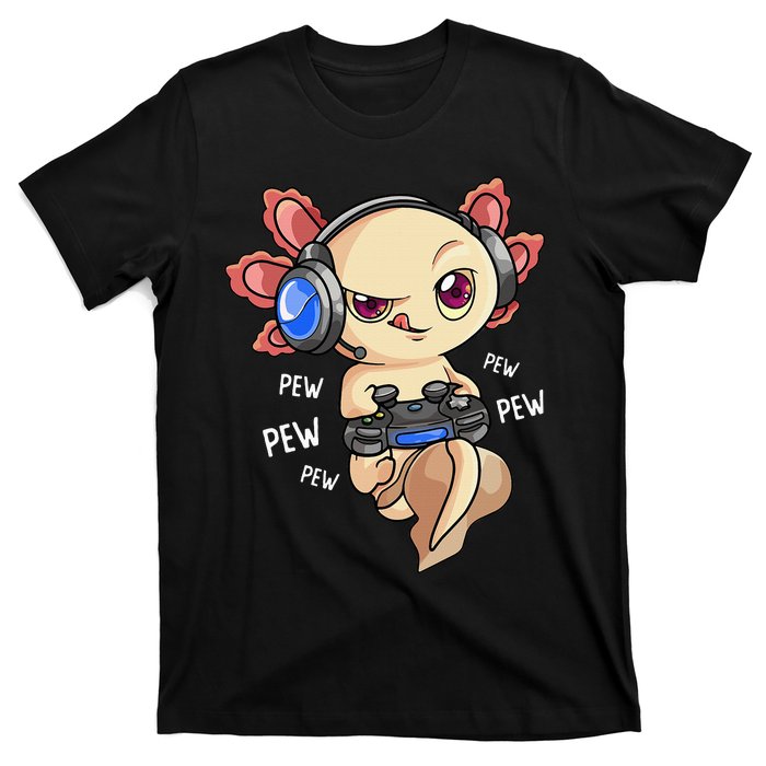 Gaming Axolotl Gamers  Kawaii Video Game  T-Shirt