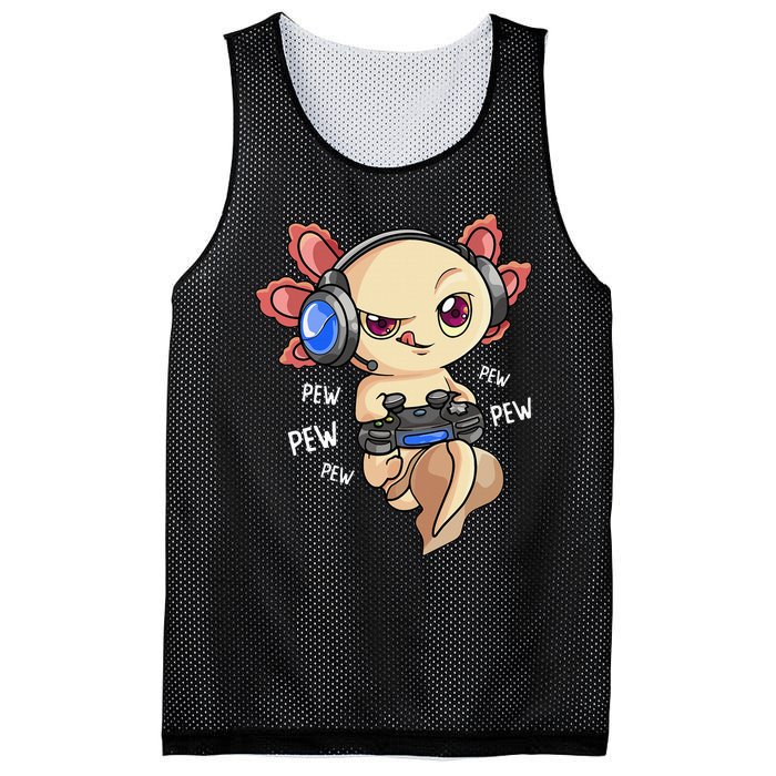 Gaming Axolotl Gamers  Kawaii Video Game  Mesh Reversible Basketball Jersey Tank