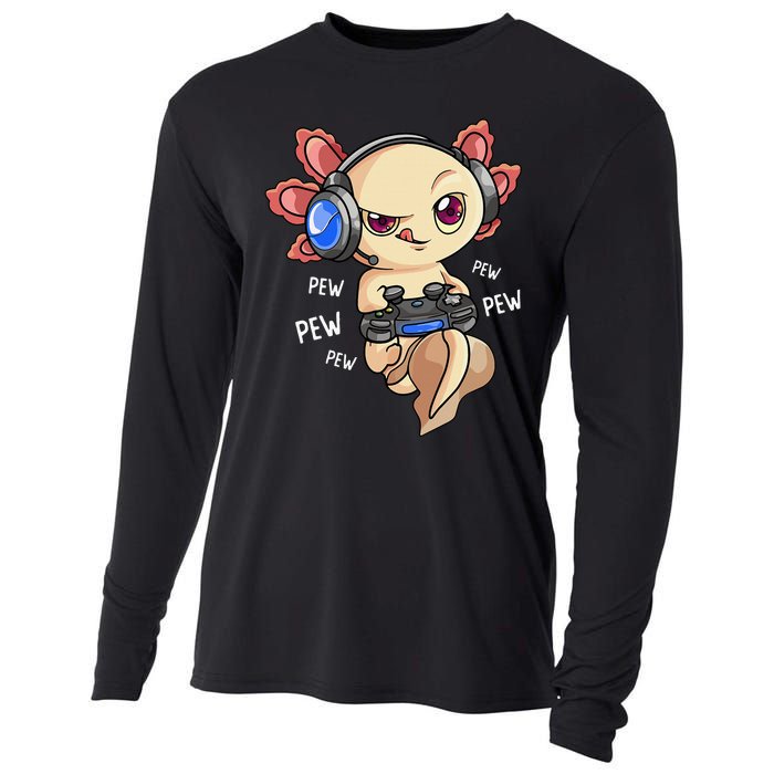 Gaming Axolotl Gamers  Kawaii Video Game  Cooling Performance Long Sleeve Crew