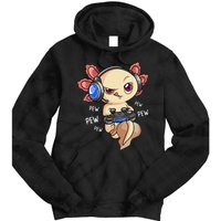 Gaming Axolotl Gamers  Kawaii Video Game  Tie Dye Hoodie