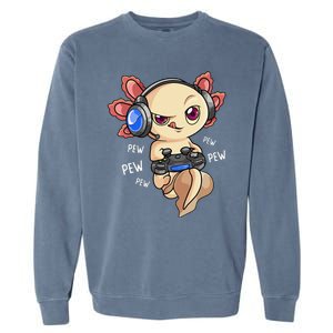 Gaming Axolotl Gamers  Kawaii Video Game  Garment-Dyed Sweatshirt