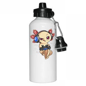 Gaming Axolotl Gamers  Kawaii Video Game  Aluminum Water Bottle