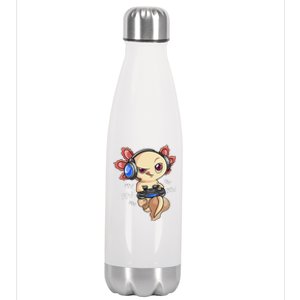 Gaming Axolotl Gamers  Kawaii Video Game  Stainless Steel Insulated Water Bottle