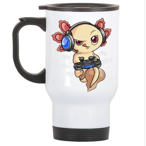 Gaming Axolotl Gamers  Kawaii Video Game  Stainless Steel Travel Mug