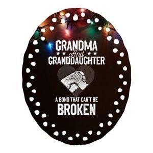 Grandma And Granddaughter A Bond That Can't Be Broken Meaningful Gift Ceramic Oval Ornament