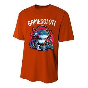 Gamesolotl Axolotl Gamer Anime Gifts Kawaii Performance Sprint T-Shirt