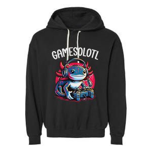 Gamesolotl Axolotl Gamer Anime Gifts Kawaii Garment-Dyed Fleece Hoodie