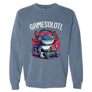 Gamesolotl Axolotl Gamer Anime Gifts Kawaii Garment-Dyed Sweatshirt