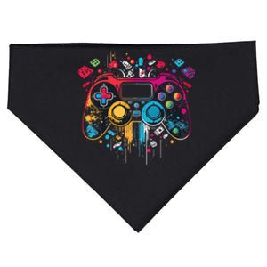 Gamer Aesthetic Graphic Gaming Video Games Teens USA-Made Doggie Bandana