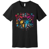 Gamer Aesthetic Graphic Gaming Video Games Teens Premium T-Shirt