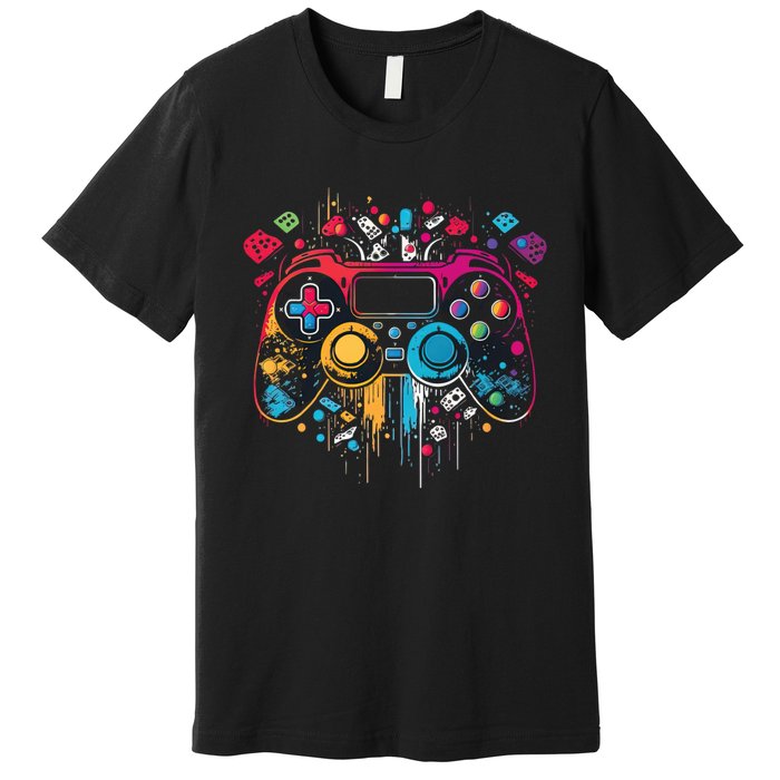 Gamer Aesthetic Graphic Gaming Video Games Teens Premium T-Shirt