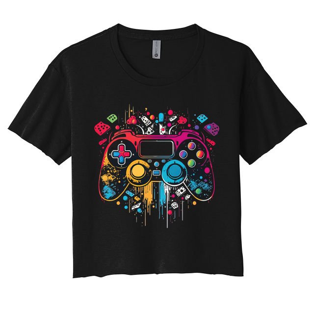 Gamer Aesthetic Graphic Gaming Video Games Teens Women's Crop Top Tee