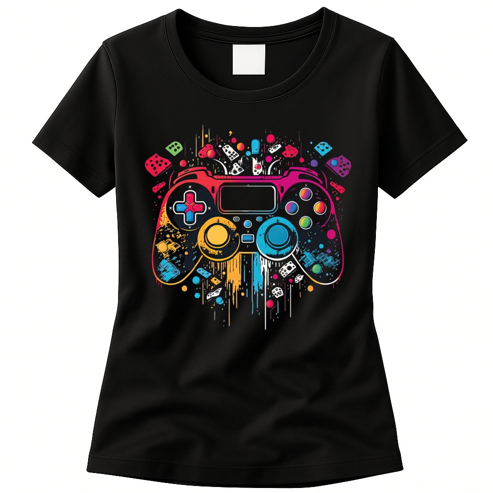 Gamer Aesthetic Graphic Gaming Video Games Teens Womens T-Shirt