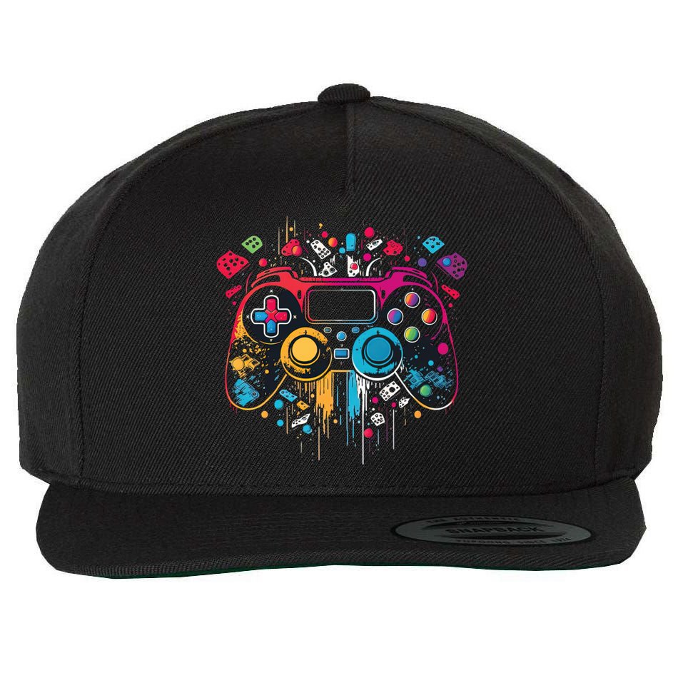 Gamer Aesthetic Graphic Gaming Video Games Teens Wool Snapback Cap