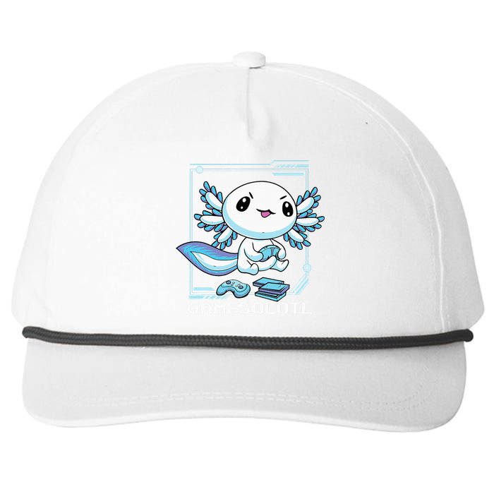 Gamer Axolotl Gamesolotl Fish Gaming Video Gamer Anime Snapback Five-Panel Rope Hat