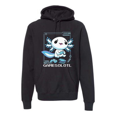 Gamer Axolotl Gamesolotl Fish Gaming Video Gamer Anime Premium Hoodie