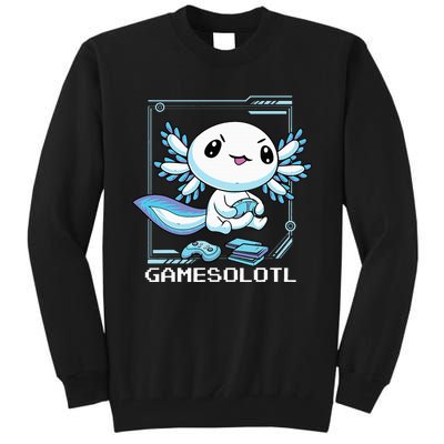 Gamer Axolotl Gamesolotl Fish Gaming Video Gamer Anime Tall Sweatshirt