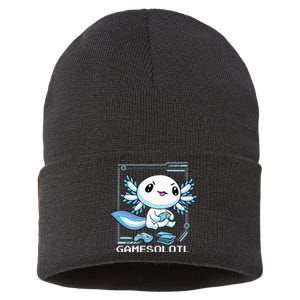 Gamer Axolotl Gamesolotl Fish Gaming Video Gamer Anime Sustainable Knit Beanie