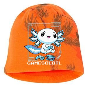 Gamer Axolotl Gamesolotl Fish Gaming Video Gamer Anime Kati - Camo Knit Beanie