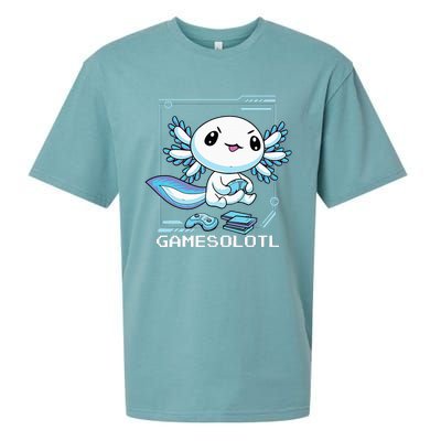 Gamer Axolotl Gamesolotl Fish Gaming Video Gamer Anime Sueded Cloud Jersey T-Shirt