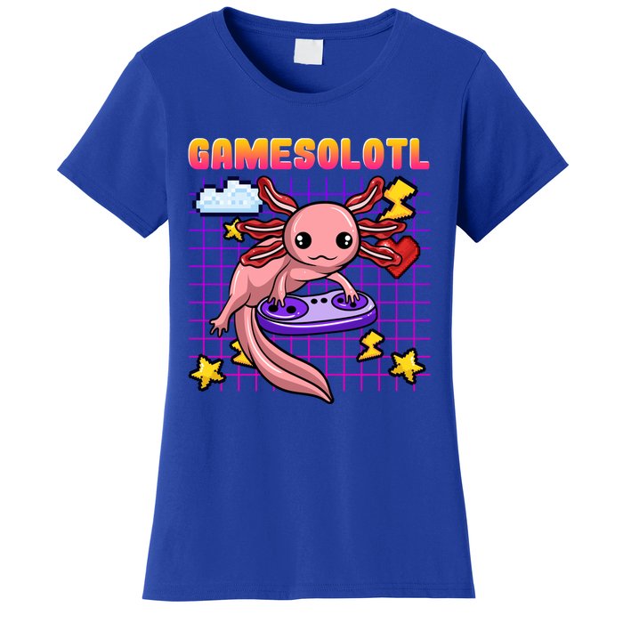 Gamer Axolotl Gamesolotl Kawaii Games Pastel Anime Fish Gift Women's T-Shirt