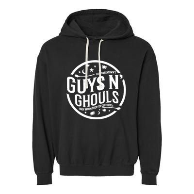 Guys And Ghouls Only Broom Garment-Dyed Fleece Hoodie