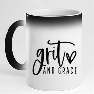 Grit and Grace Positive Quotes Christian Sayings 11oz Black Color Changing Mug