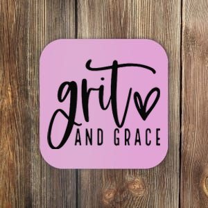 Grit and Grace Positive Quotes Christian Sayings Coaster