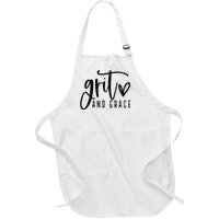 Grit and Grace Positive Quotes Christian Sayings Full-Length Apron With Pockets