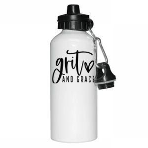 Grit and Grace Positive Quotes Christian Sayings Aluminum Water Bottle