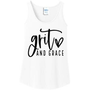 Grit and Grace Positive Quotes Christian Sayings Ladies Essential Tank