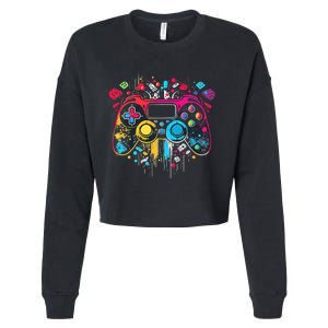 Gamer Aesthetic Graphic Gaming Video Games Boys Teens  Cropped Pullover Crew