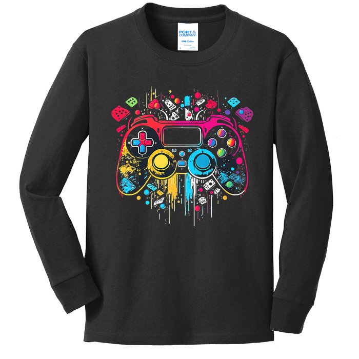 Gamer Aesthetic Graphic Gaming Video Games Boys Teens  Kids Long Sleeve Shirt