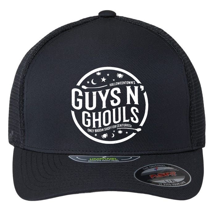 Guys And Ghouls Halloweentown Broom Shop Flexfit Unipanel Trucker Cap