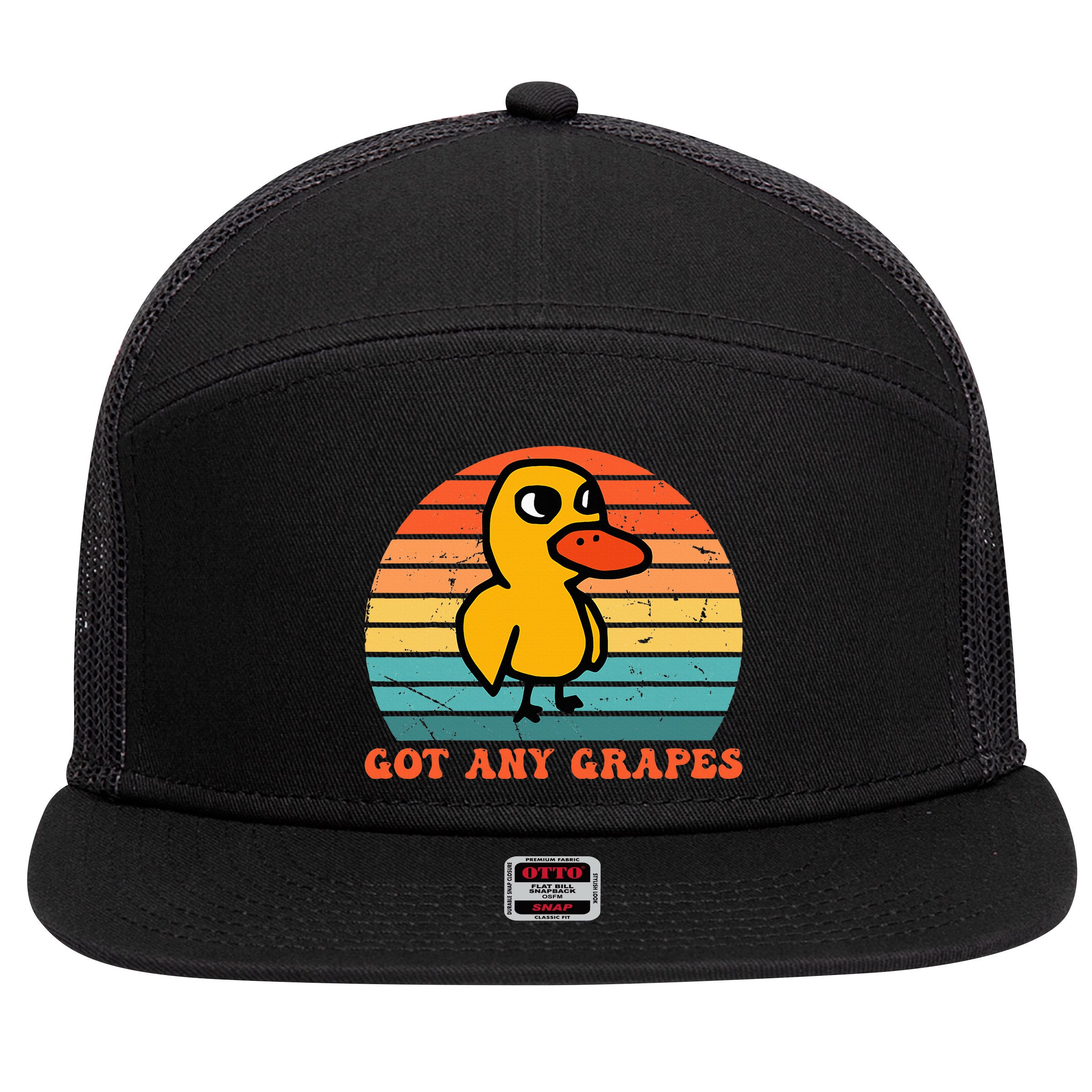 Got Any Grapes Duck Vintage 7 Panel Mesh Trucker Snapback Hat