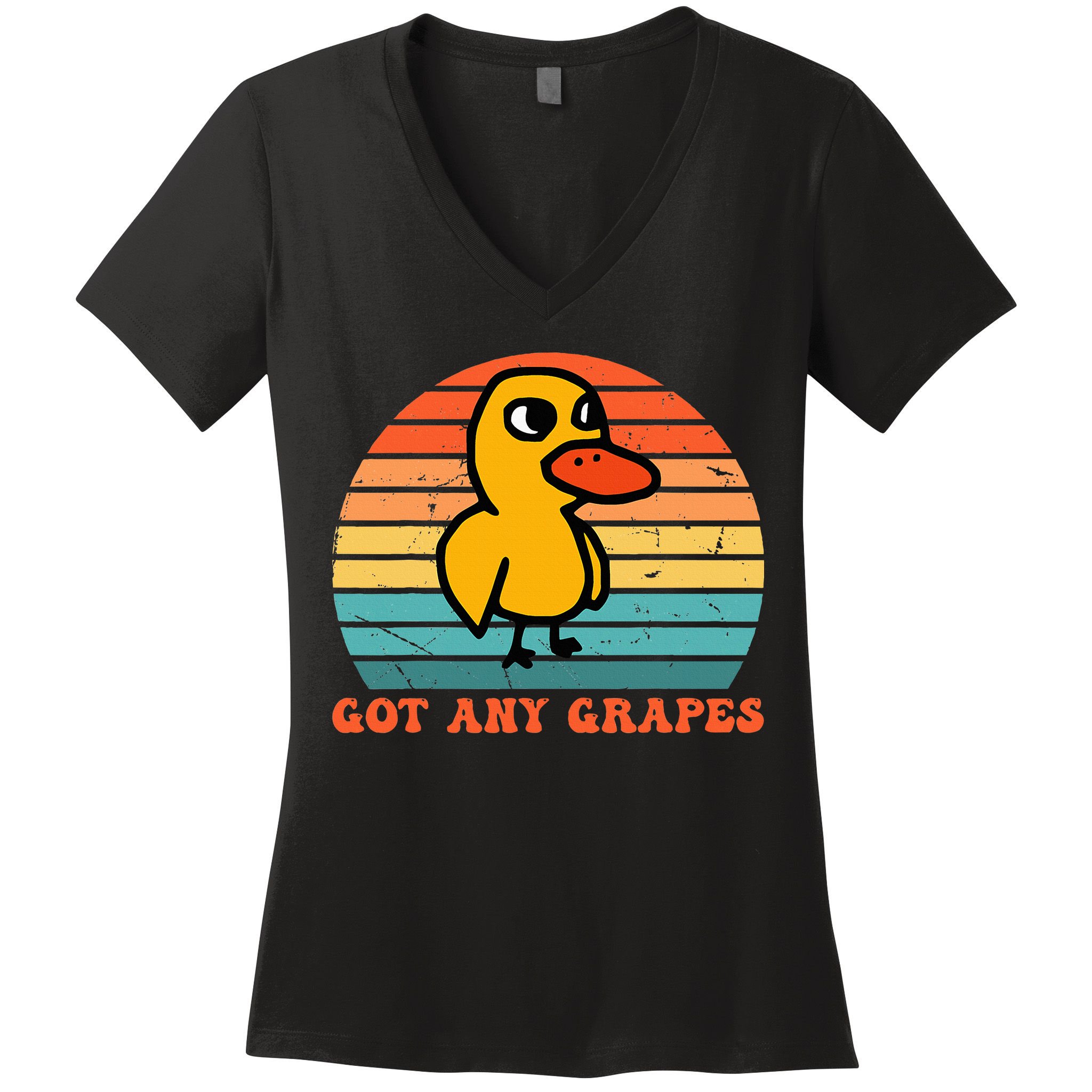 Got Any Grapes Duck Vintage Women's V-Neck T-Shirt