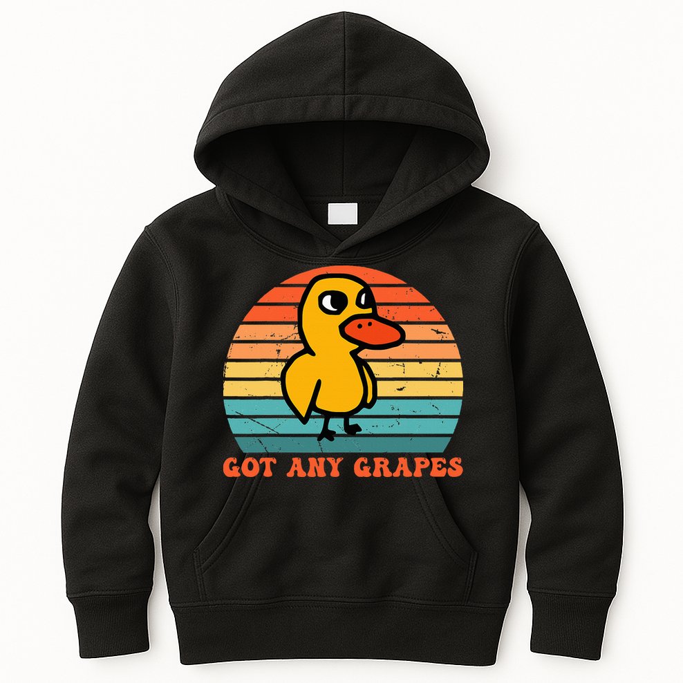 Got Any Grapes Duck Vintage Kids Hoodie