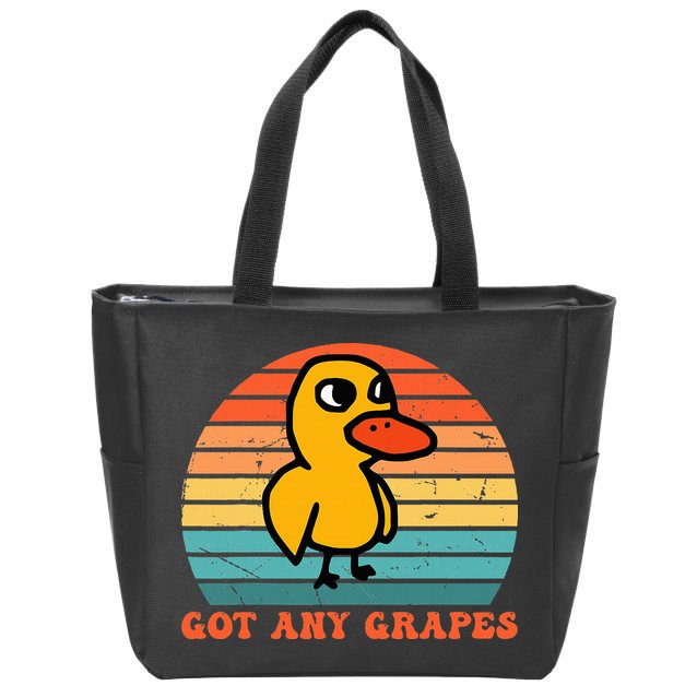 Got Any Grapes Duck Vintage Zip Tote Bag
