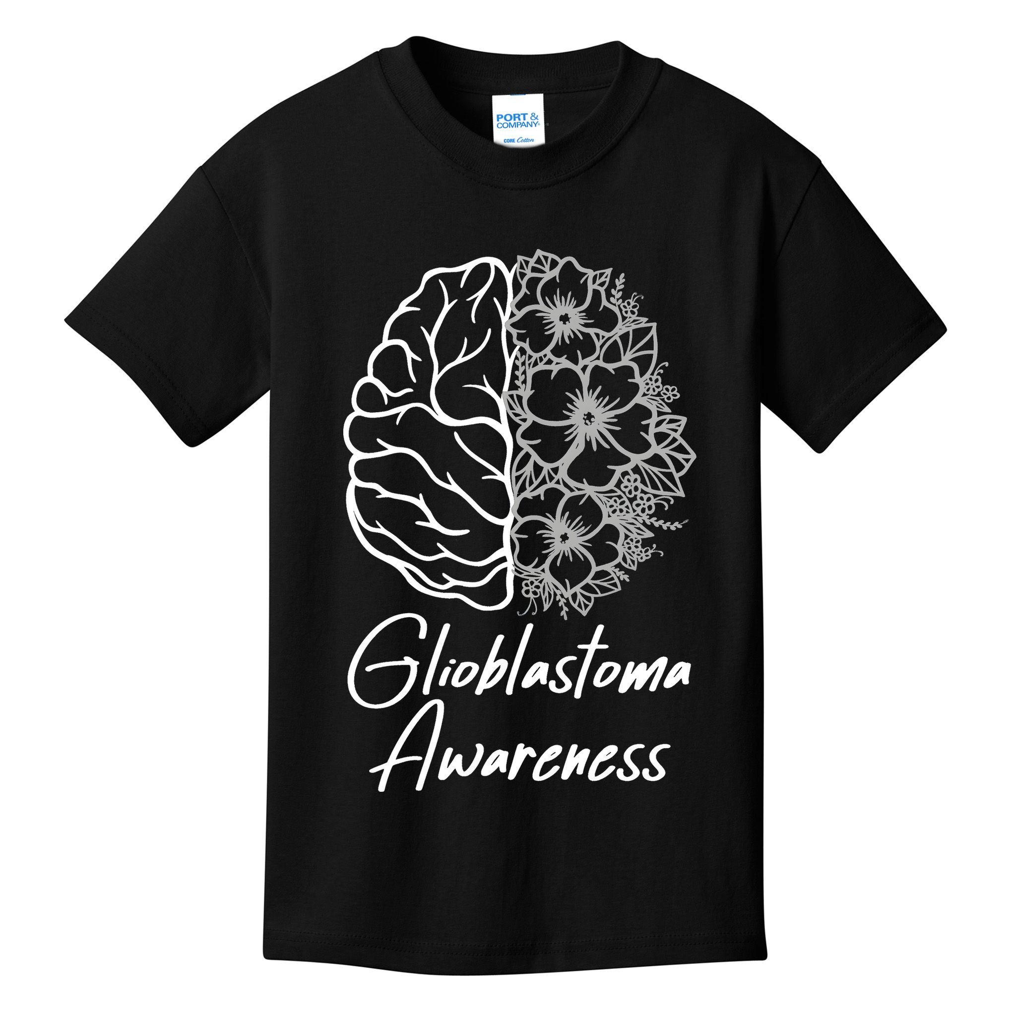 Glioblastoma Awareness Gray Ribbon Kids T-Shirt