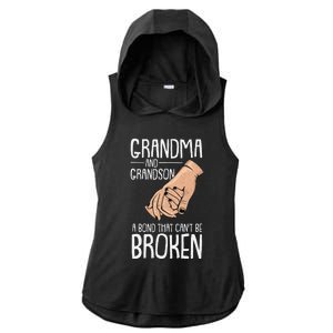 Grandma And Grandson A Bond That Cant Be Broken Autism Gift Ladies PosiCharge Tri-Blend Wicking Draft Hoodie Tank