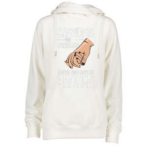 Grandma And Grandson A Bond That Cant Be Broken Autism Gift Womens Funnel Neck Pullover Hood