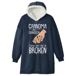 Grandma And Grandson A Bond That Cant Be Broken Autism Gift Hooded Wearable Blanket