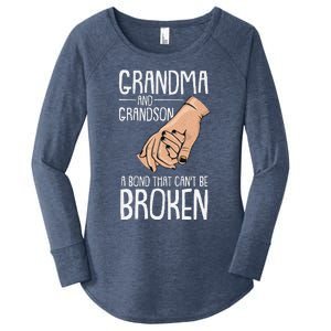 Grandma And Grandson A Bond That Cant Be Broken Autism Gift Women's Perfect Tri Tunic Long Sleeve Shirt