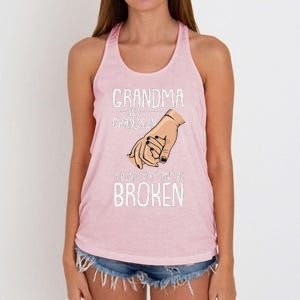 Grandma And Grandson A Bond That Cant Be Broken Autism Gift Women's Knotted Racerback Tank